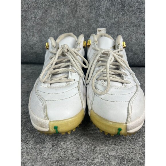 Nike Air Jordan 12 Golf Masters Shoe Men\'s 6.5 White Metallic‎ Gold DM0106-117